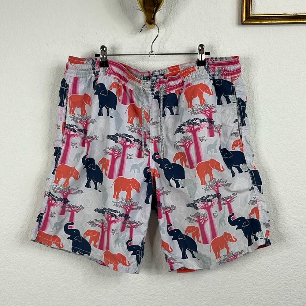 Vilebrequin Elephant Animal Portrait Boabab Tree Swim Shorts Trunks